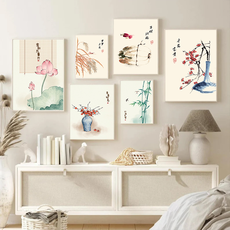 Vintage Fashion Wall Art - لوحات فنية صينية تقليدية بأسلوب الألوان