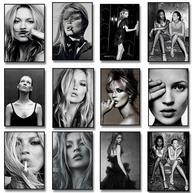 Vintage Fashion Prints For Wall - خمر الرجعية التصوير كيت موس التدخين