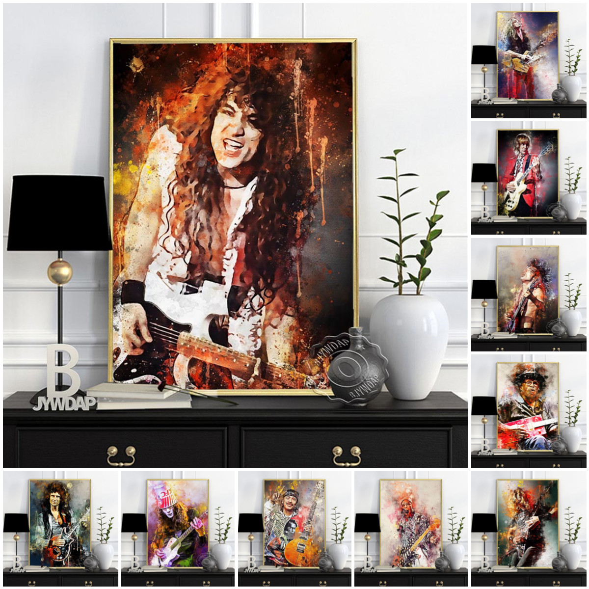 Vintage Fashion Prints For Wall - روك ستار ألفين لي دارك بي