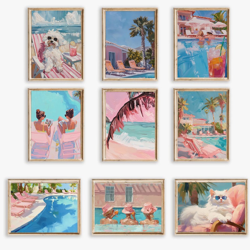 Vintage Fashion Wall Art - ملصق حائط قماشي بتصميم عتيق لحفلة