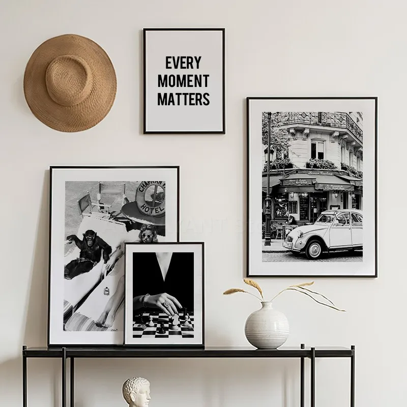 أبيض وأسود خمر الرسم على لوحات - مراجعة Vintage Fashion Prints For Wall وسعره