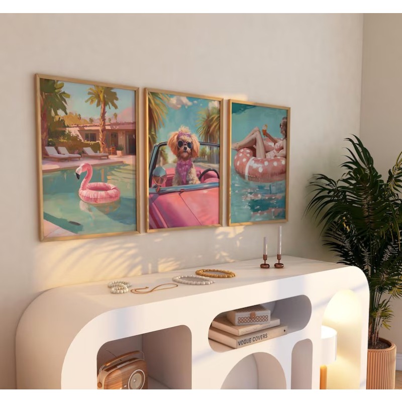 ملصق حائط قماشي بتصميم عتيق لح - مراجعة Vintage Fashion Wall Art وسعره