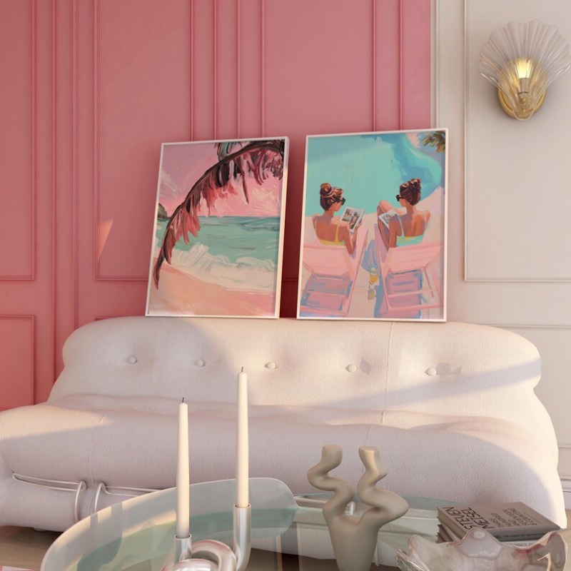 ملصق حائط قماشي بتصميم عتيق لح - مراجعة Vintage Fashion Wall Art وسعره