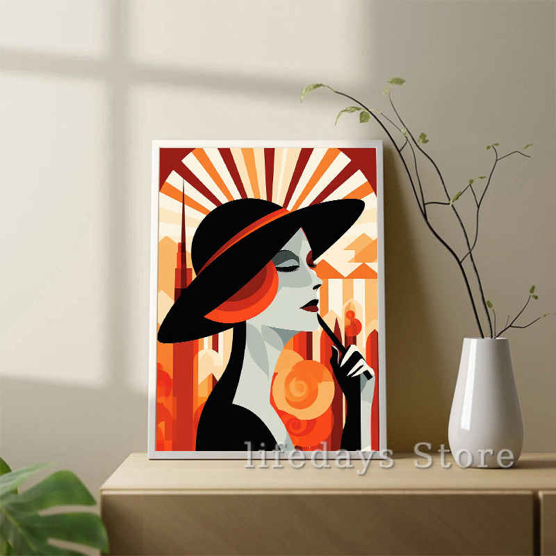 خمر آرت ديكو المرأة صورة المشا - مراجعة Vintage Fashion Prints For Wall وسعره